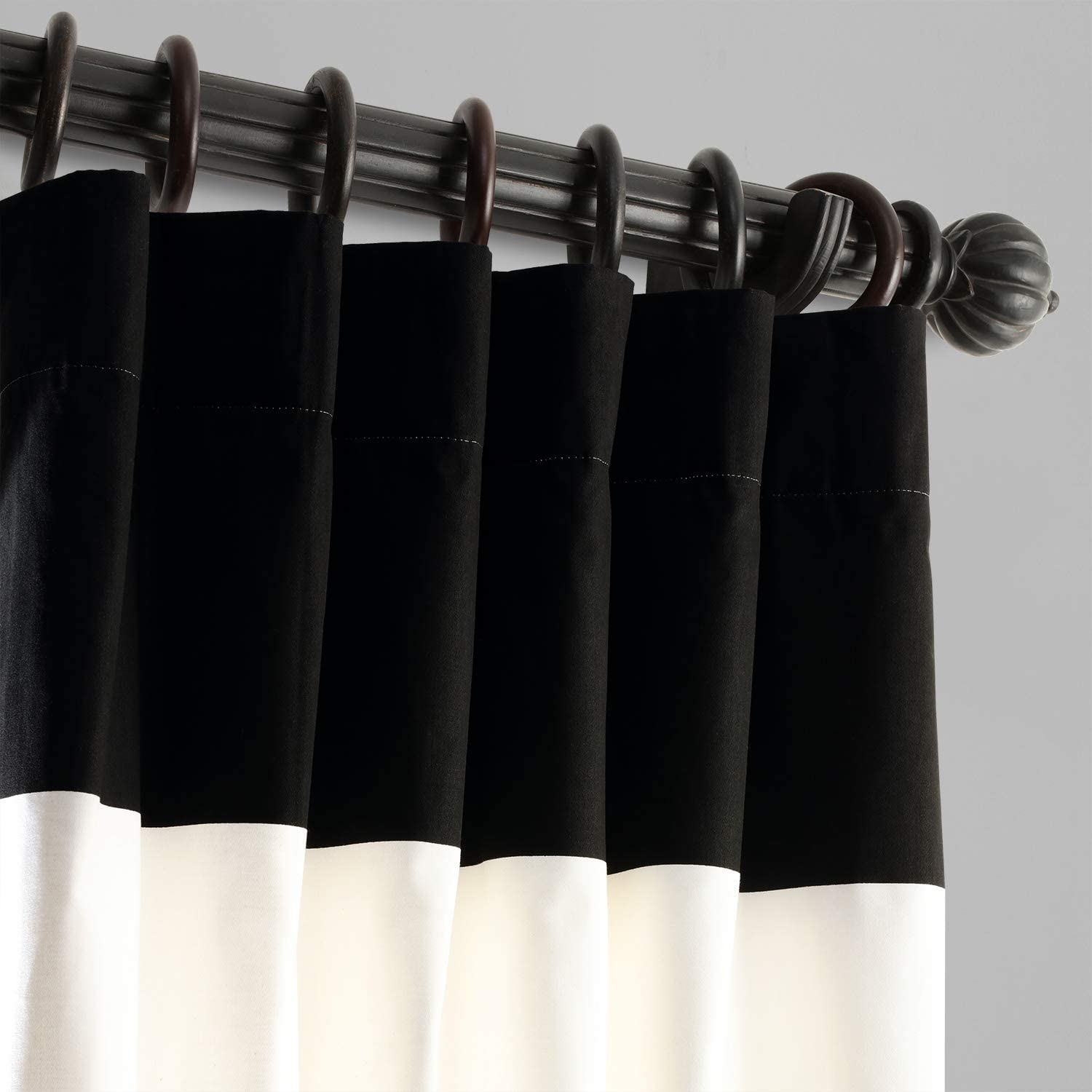 2 Color Patches Velvet Curtain