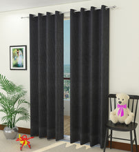 Plain Jute Curtain Black