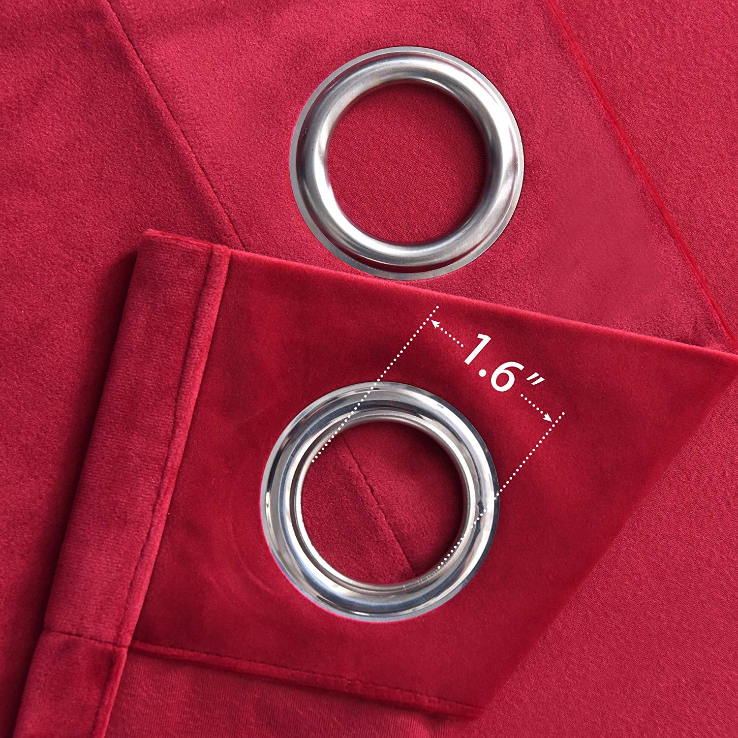 Plain Velvet Curtain Red