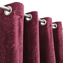 Self Embossed Velvet Curtain Maroon