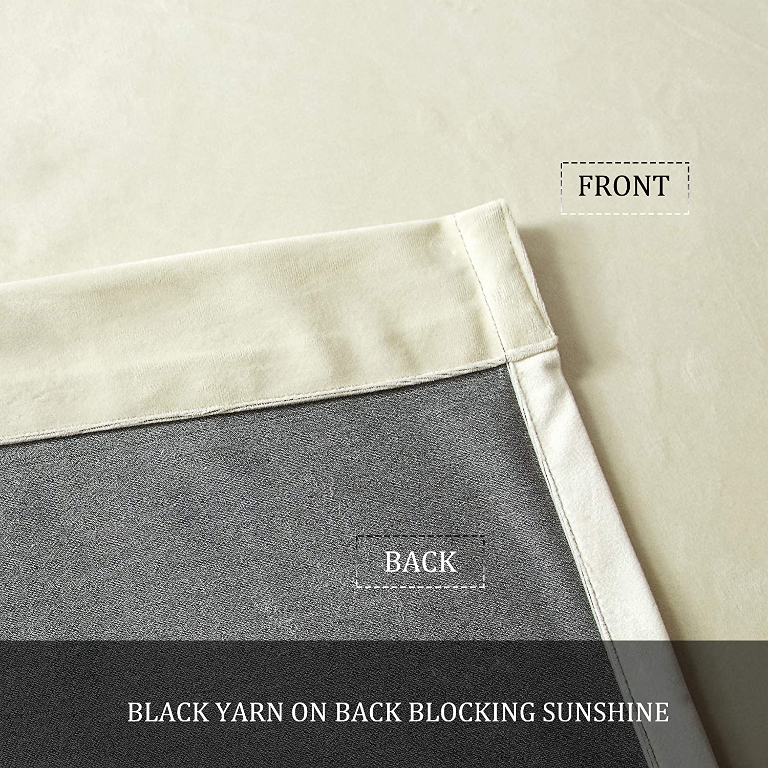Pair or Plain Velvet Curtain Off-white & Grey Combo