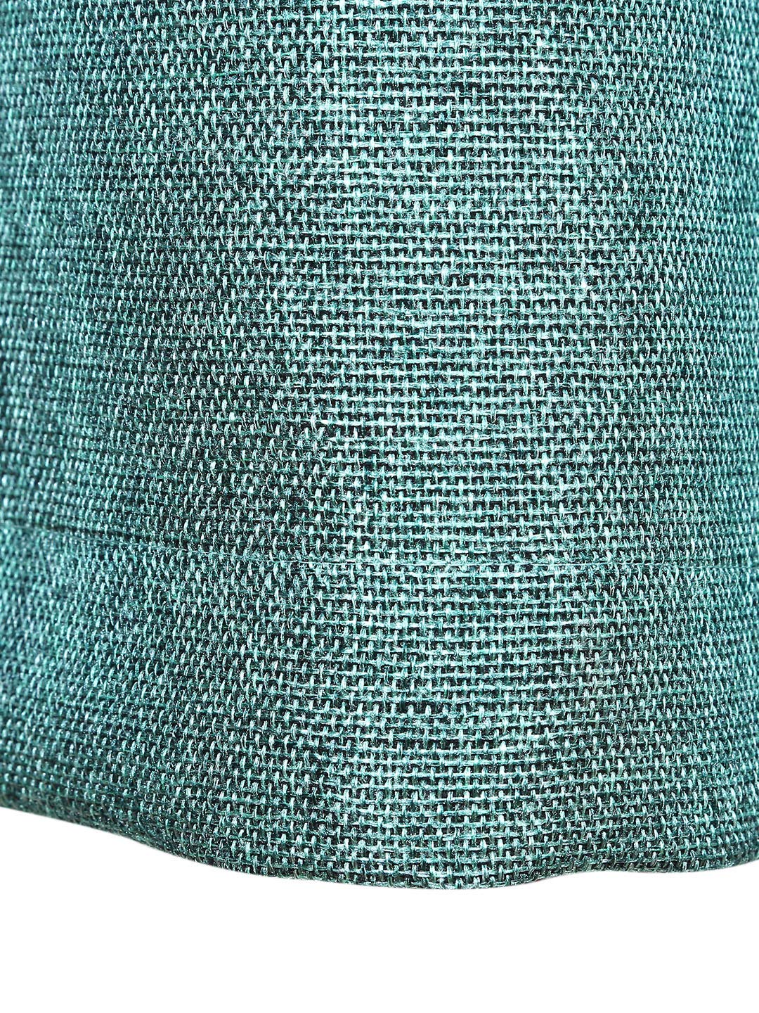 Premium Double Layer Jute Curtain Sea Green