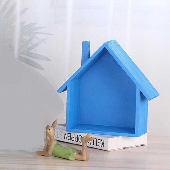 Wooden WARP House Shaped Shelf - waseeh.com