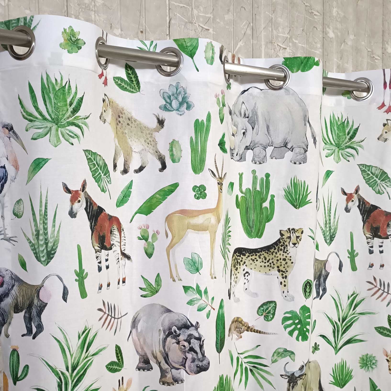 Last 2 left Extra wide Zoo 2 Kids Room Cotton Curtain