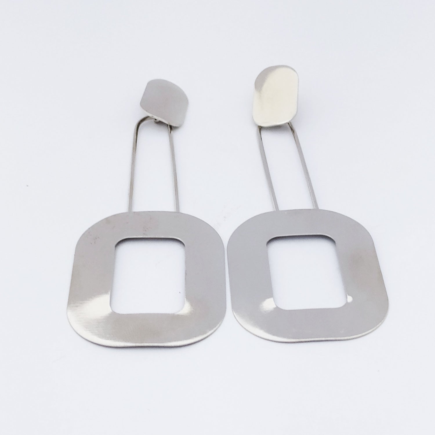 Silver Double O Earrings