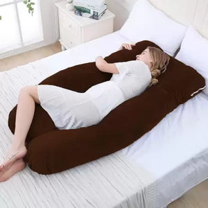 Pregnancy Pillow / U- Shape Maternity Pillow / Sleeping Support Pillow Brown