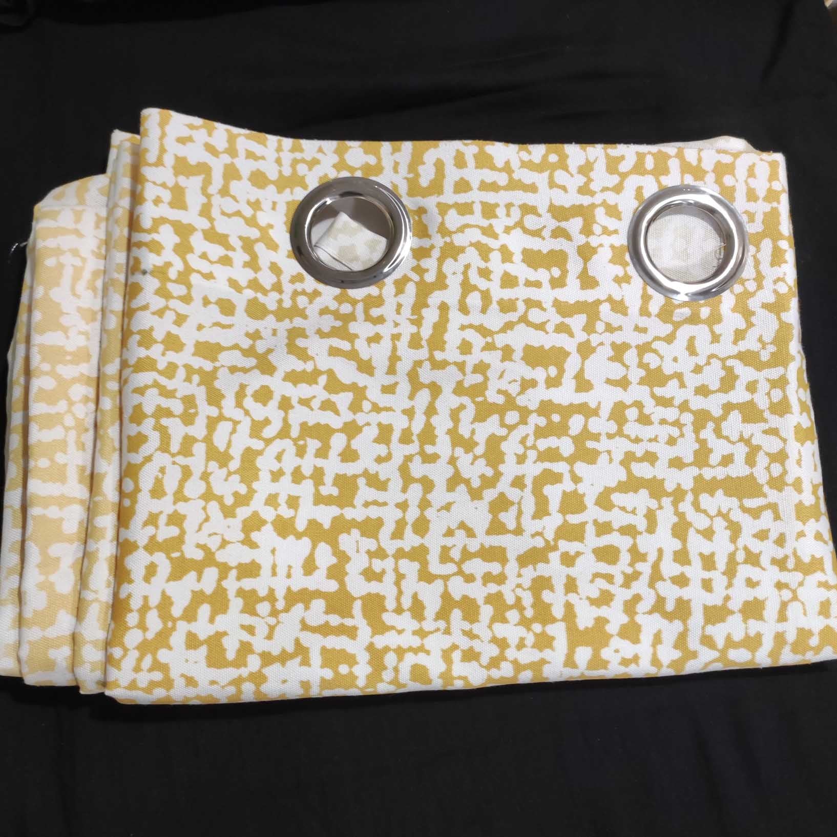 Digital Abstract Yellow Gold Duck Cotton Curtain
