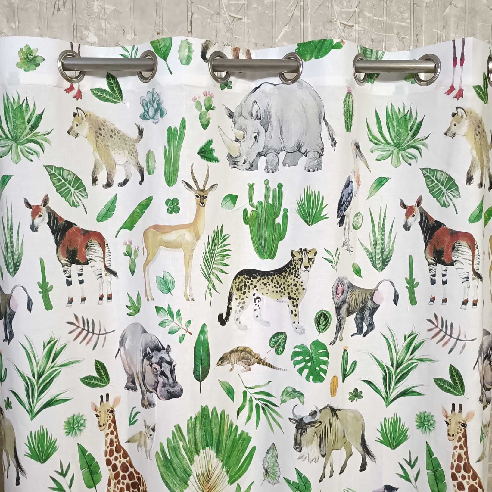 Last 2 left Extra wide Zoo 2 Kids Room Cotton Curtain
