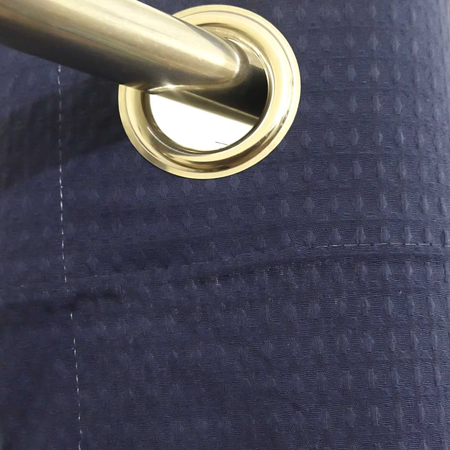 Self Threaded Navy Blue Duck Cotton Curtain
