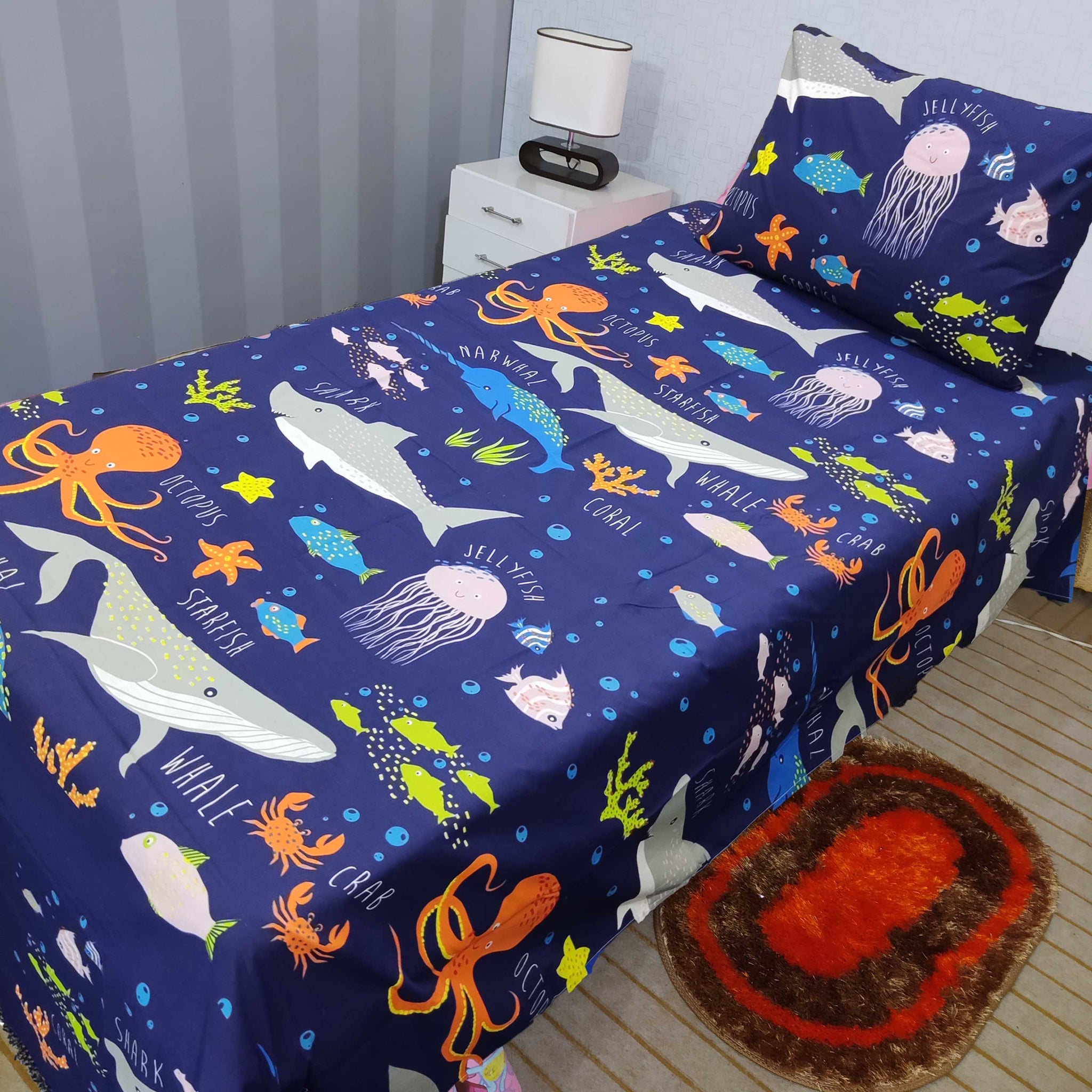 Water World Kids Bed Sheet