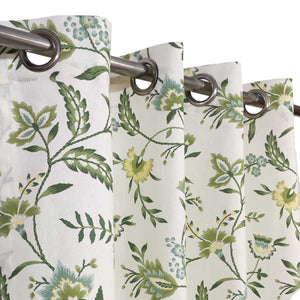 Last 2 Left Green Floral Duck Cotton Curtain