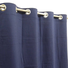 Self Threaded Navy Blue Duck Cotton Curtain
