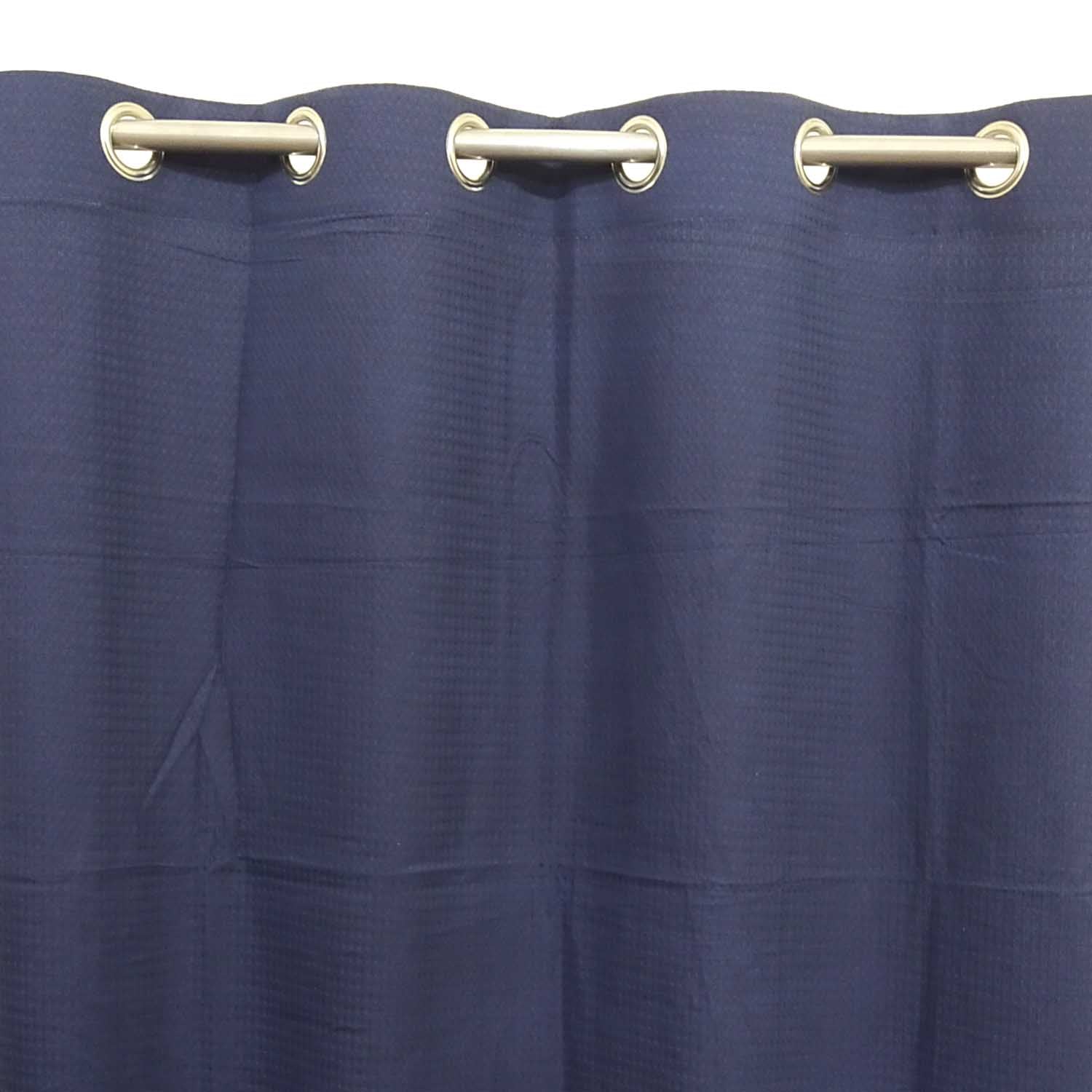 Self Threaded Navy Blue Duck Cotton Curtain