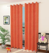 Plain Jute Curtain Orange