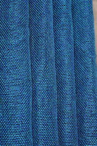 Plain Jute Curtain Blue