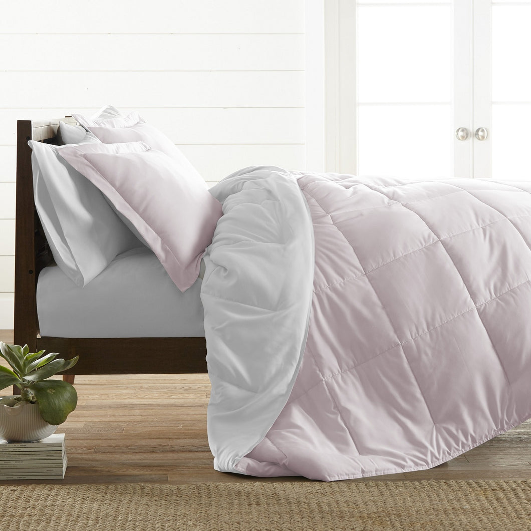 All Season Percale Reversible Comforter/Quilted Set Pink 6 PCS