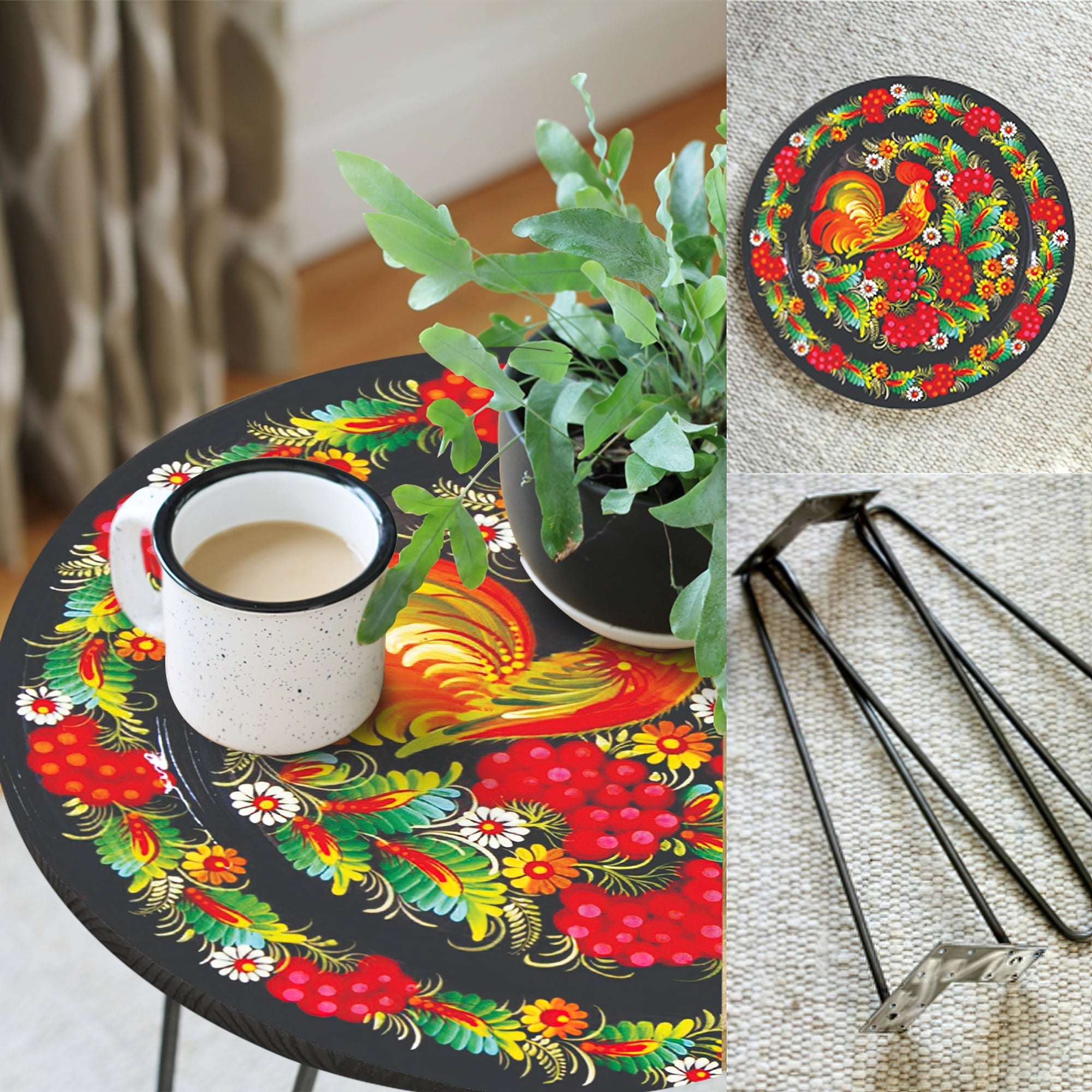 The Roosters Hairpin Table - waseeh.com