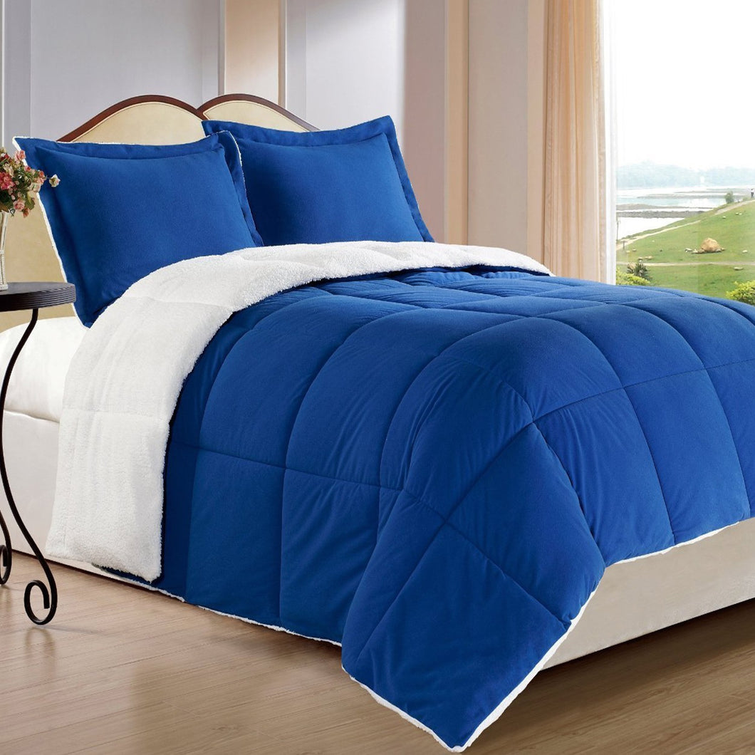 6 PCS Double | 4 PCS Single Comforter Set - ROYAL BLUE