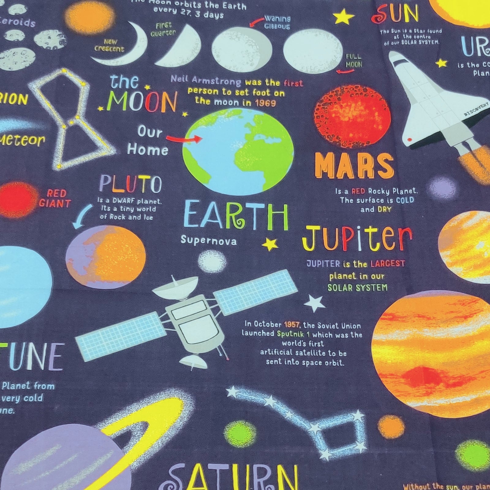 Space Galaxy Kids Bed Sheet