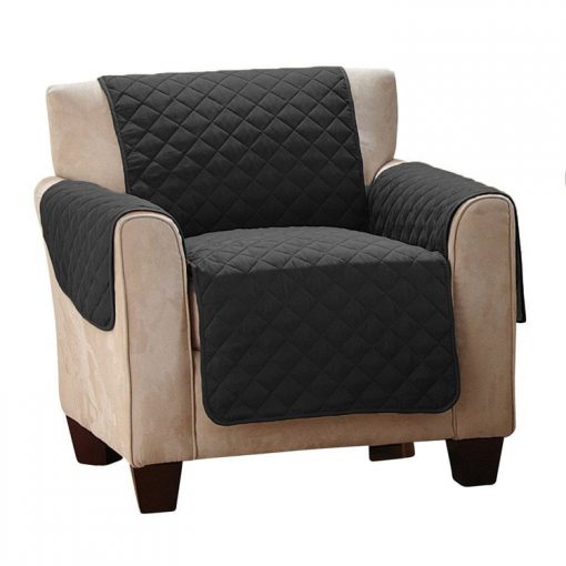 1 Seater Black Quilted Sofa Cover