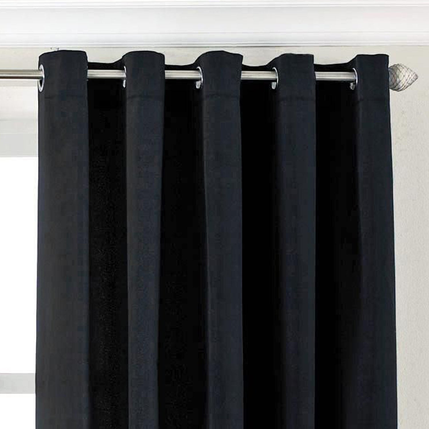 Black Plain Duck Cotton Curtain