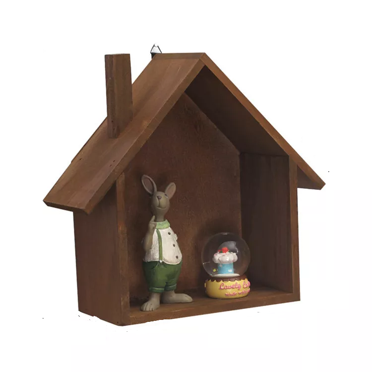 Wooden WARP House Shaped Shelf - waseeh.com