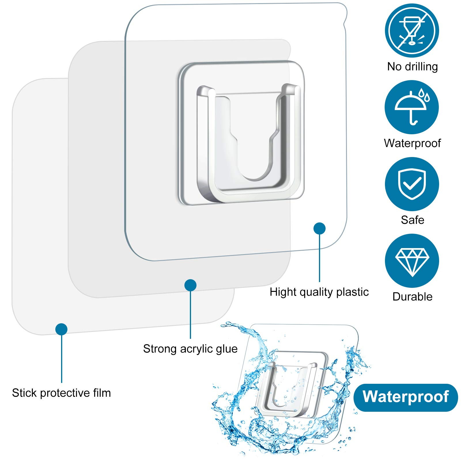 Double-Sided Wall Hook (Pack of 4)