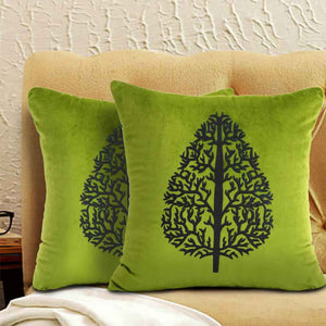 Pair of Laser Cutwork Velvet Cushion Covers