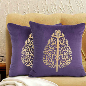 Pair of Laser Cutwork Velvet Cushion Covers