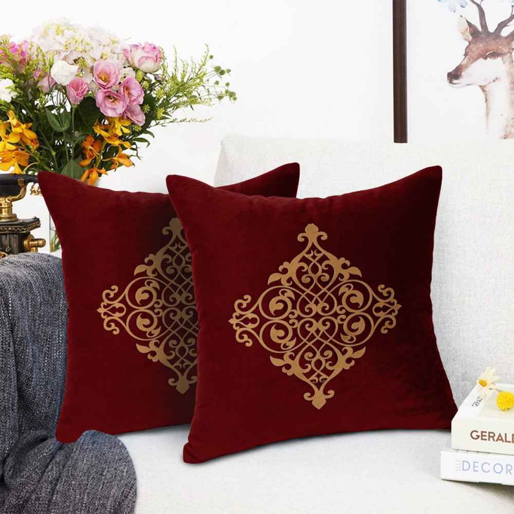 Pair of Laser Cutwork Velvet Cushion Covers