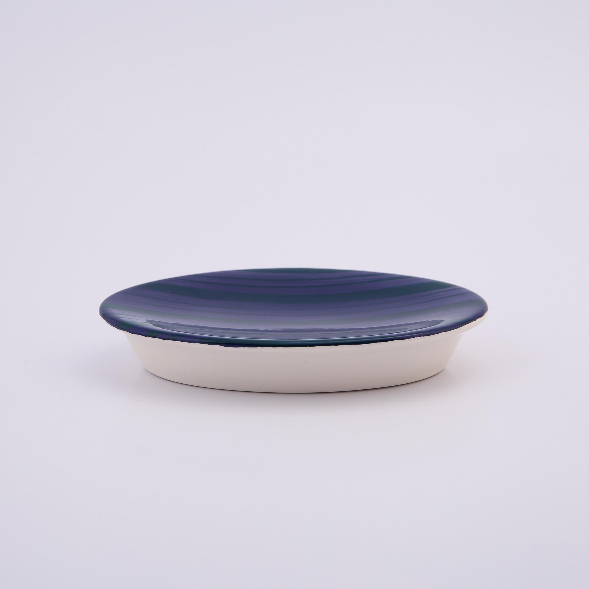 Purple Stripped Glossy Ceramic Bath Set