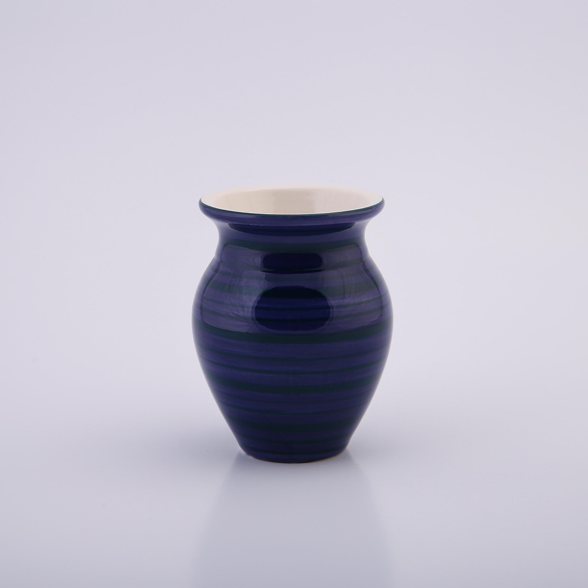 Purple Stripped Glossy Ceramic Bath Set