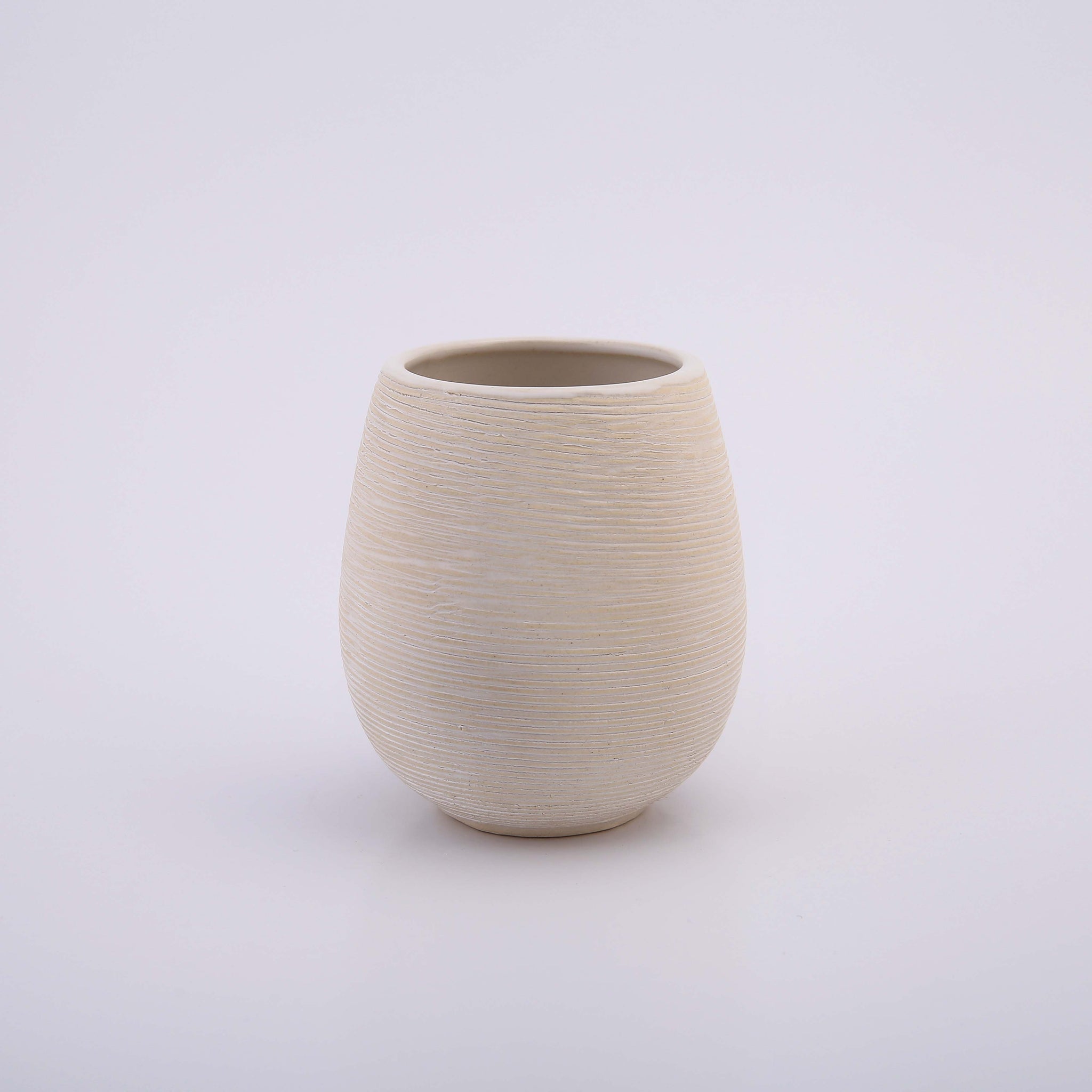 Textured Line Round Ceramic Bath Set