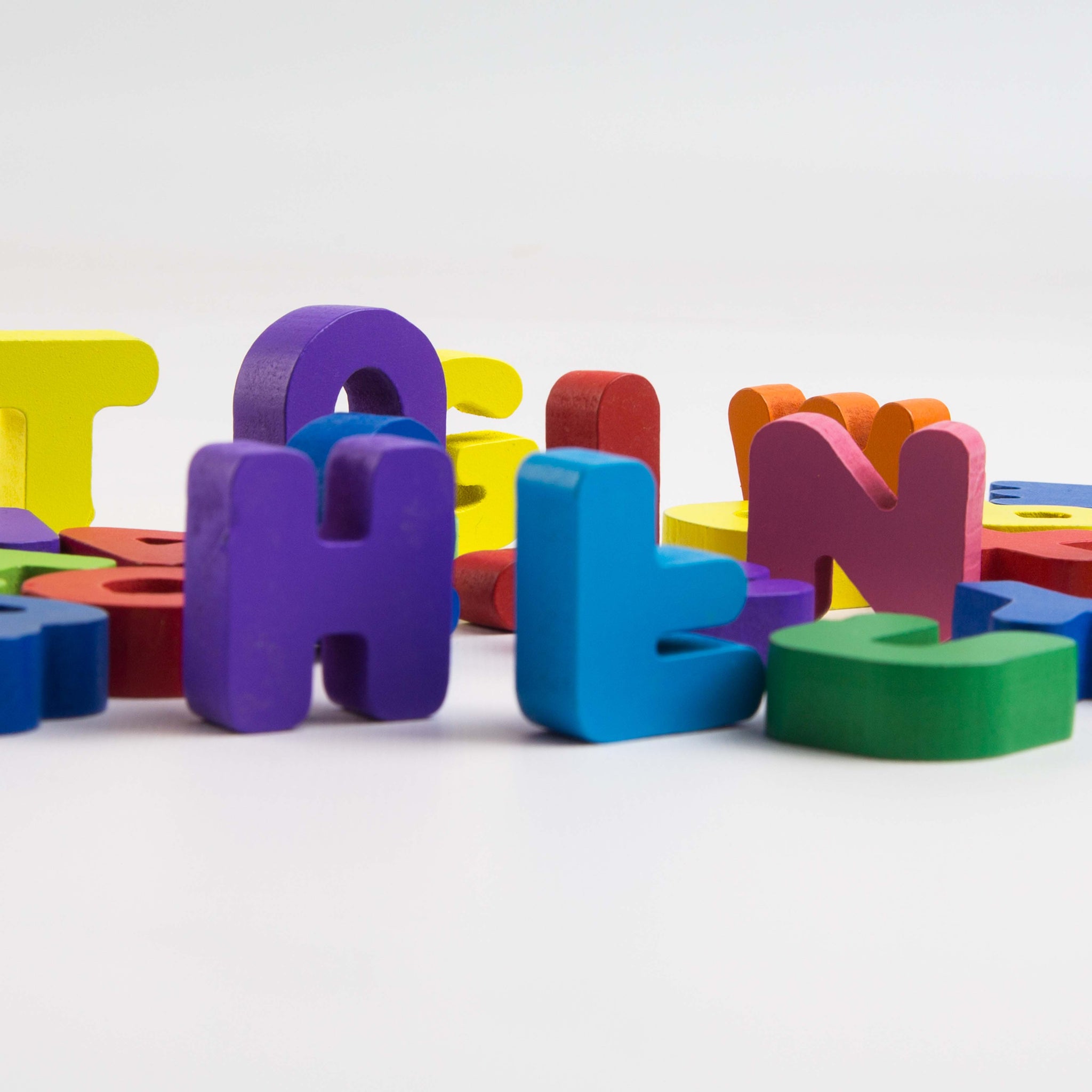 Capital ABC Shape Wooden Tray With Knobs