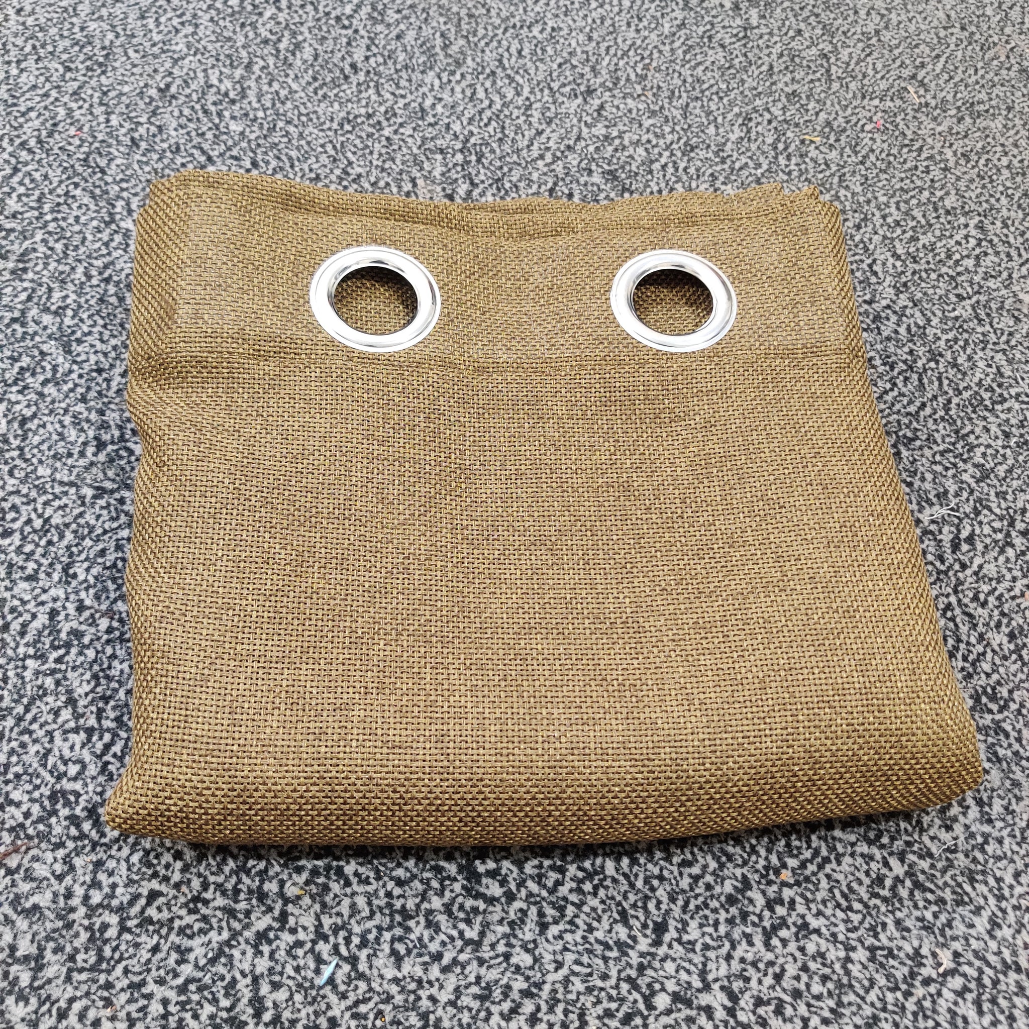 Premium Jute Curtain See Through Peanut Brown