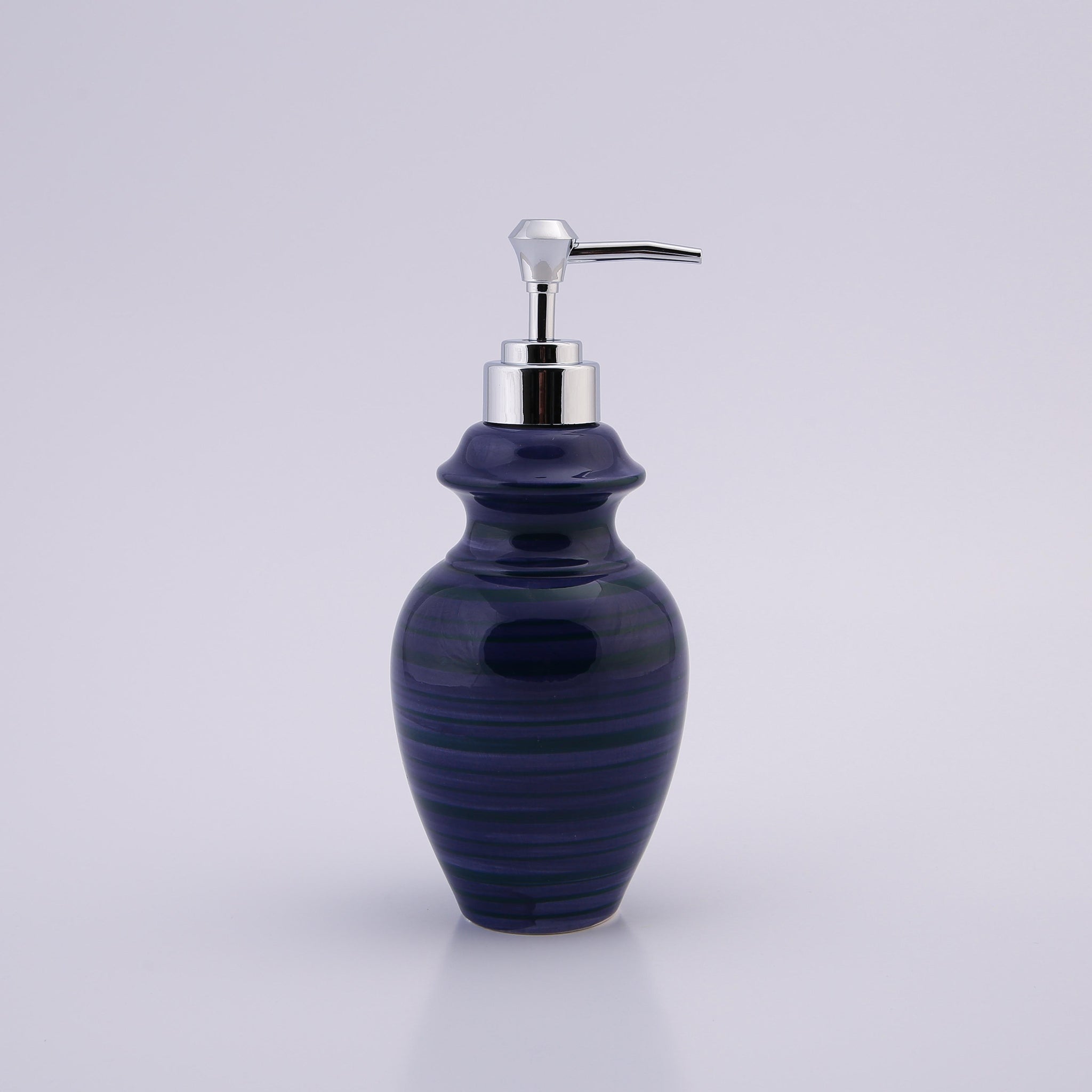 Purple Stripped Glossy Ceramic Bath Set