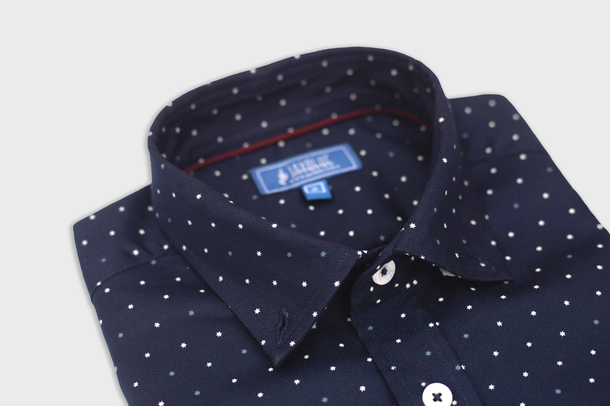 DARK BLUE STARS COTTON SHIRT