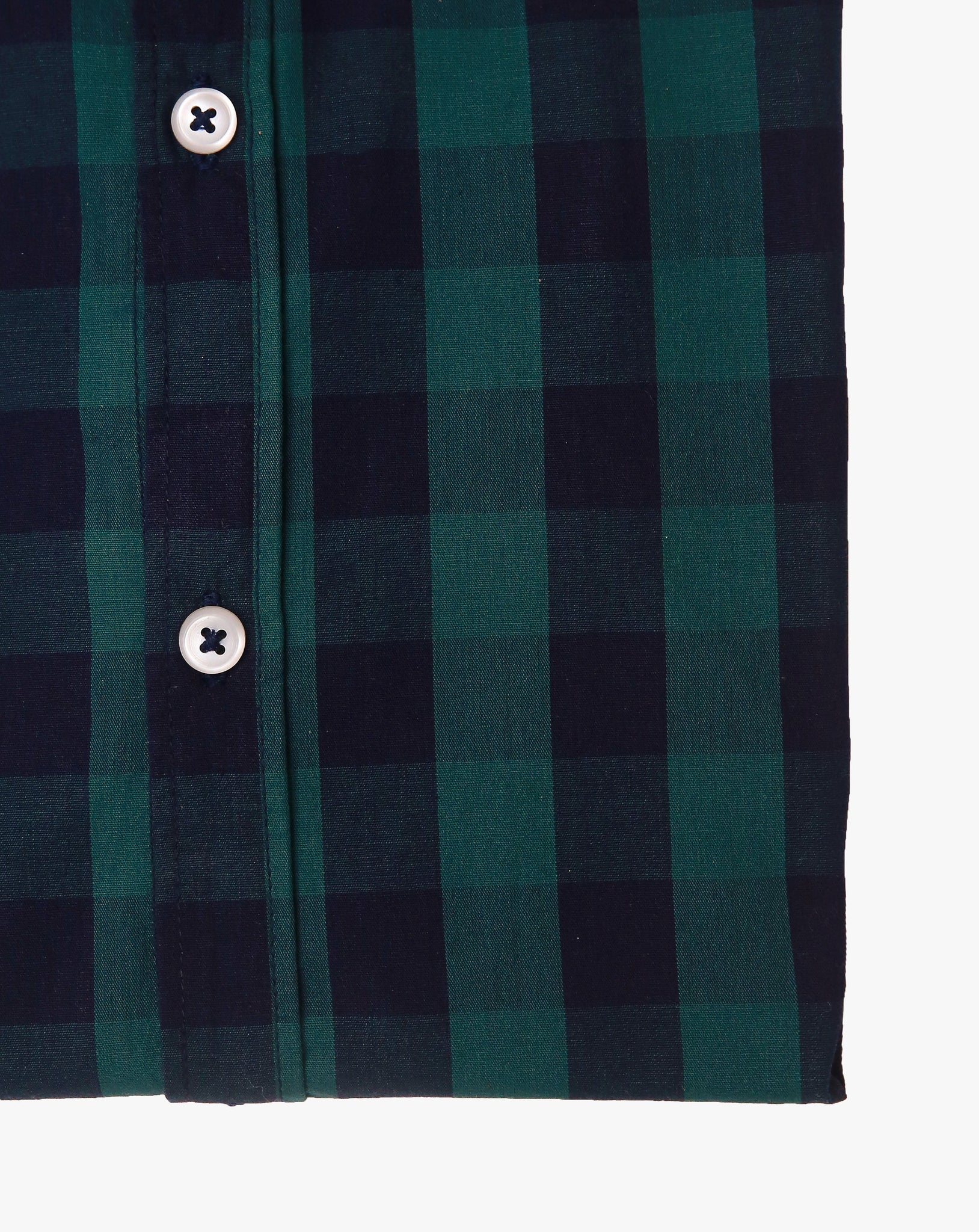 Green Navy Check Shirt (Slim Fit)
