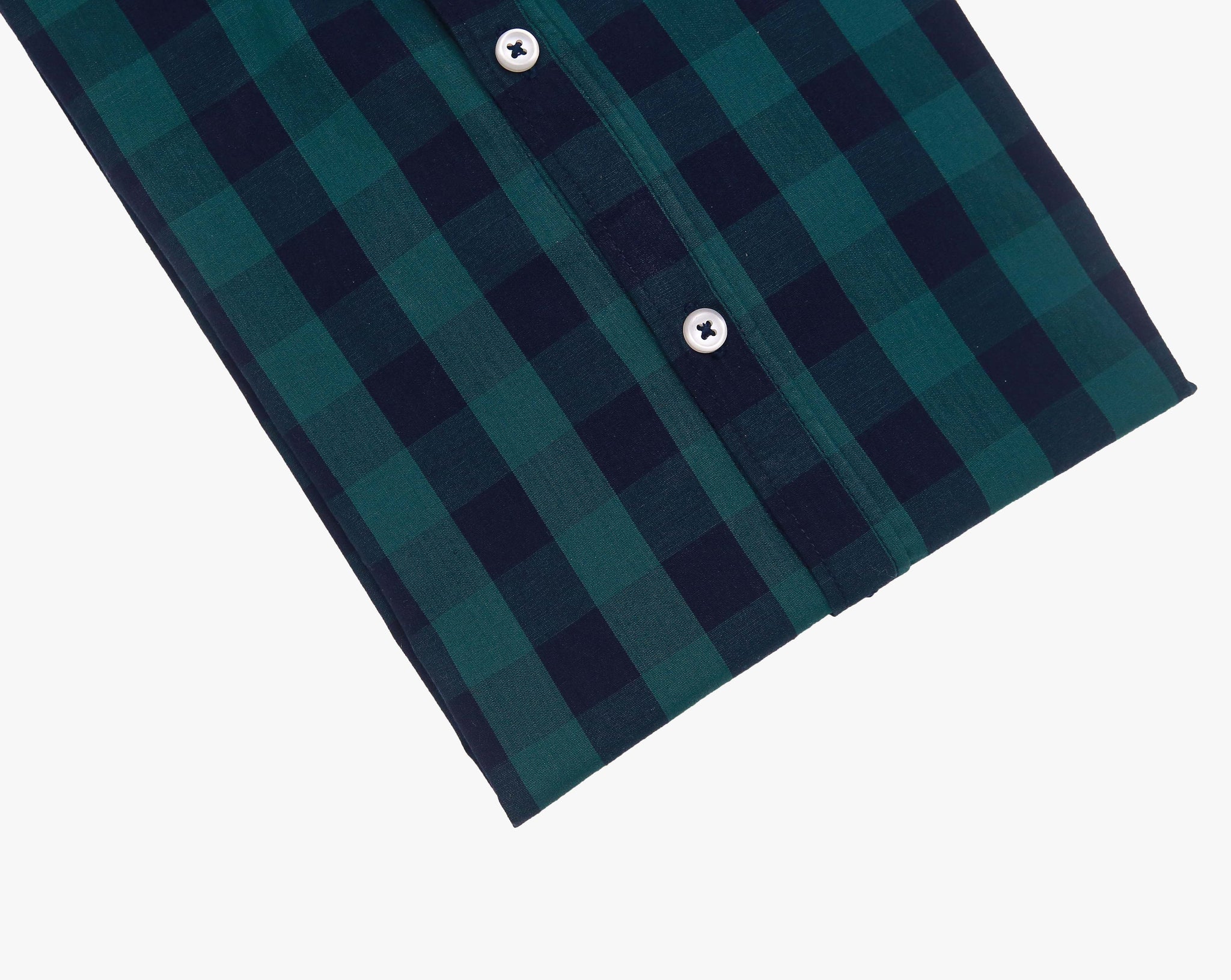 Green Navy Check Shirt (Slim Fit)