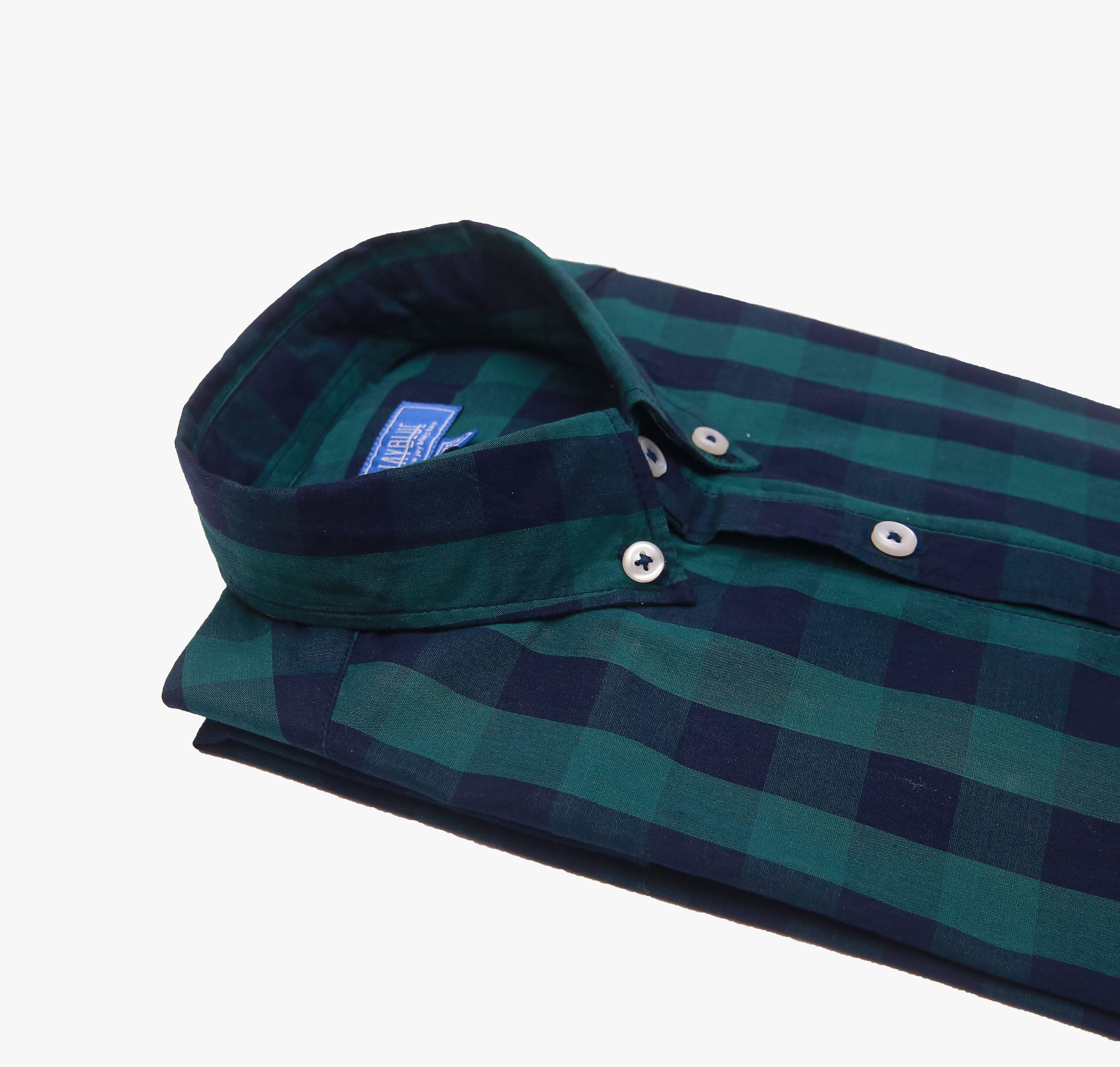 Green Navy Check Shirt (Slim Fit)