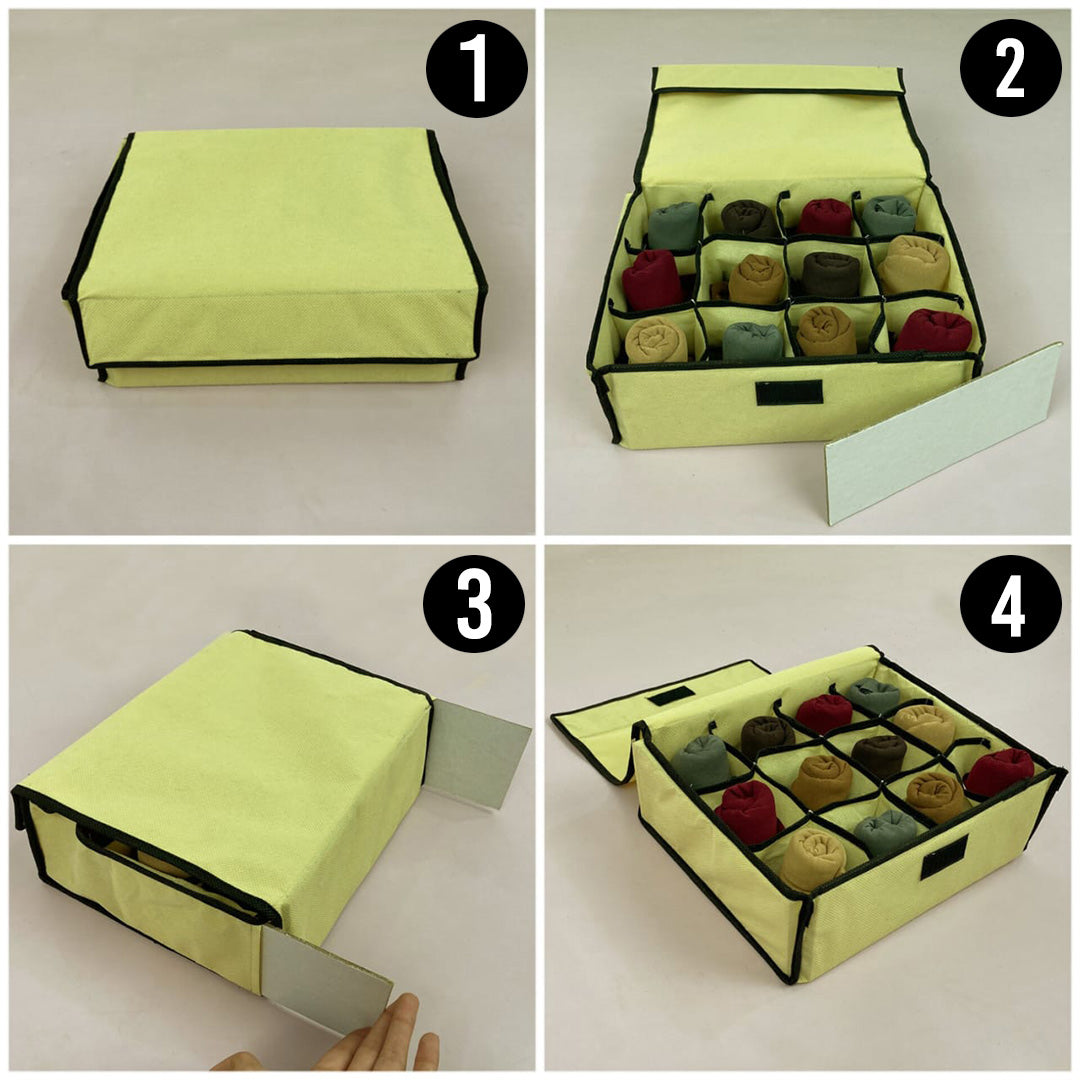 12 Grids Thick Non Woven Socks / Under Garments Storage Organizer Box