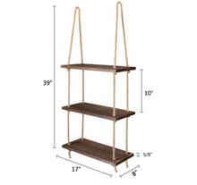 Rope Floating Solid Wood Wall Hanging Shelves - waseeh.com