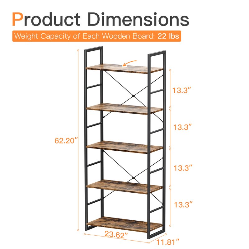 Adriene Standard Bookcase Rack - waseeh.com