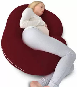 Pregnancy Pillow / C- Shape Maternity Pillow / Sleeping Support Pillow Maroon