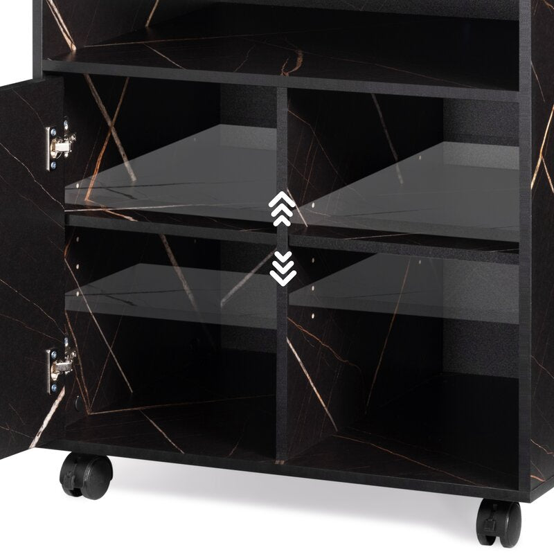 Fortune Black Wheel Cabinet - waseeh.com