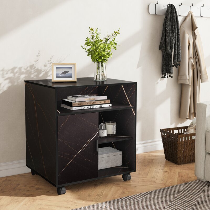 Fortune Black Wheel Cabinet - waseeh.com