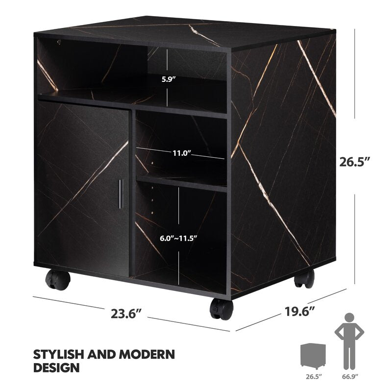 Fortune Black Wheel Cabinet - waseeh.com