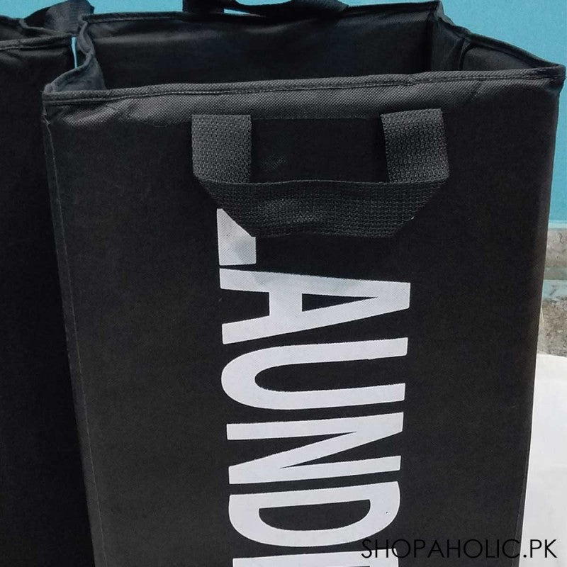 Foldable Laundry Basket / Non Woven Clothes Bag Black