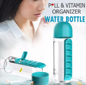 Pill & Vitamin Organizer Water Bottle