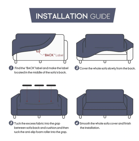 Dark Grey Jersey Fitted Sofa Cover
